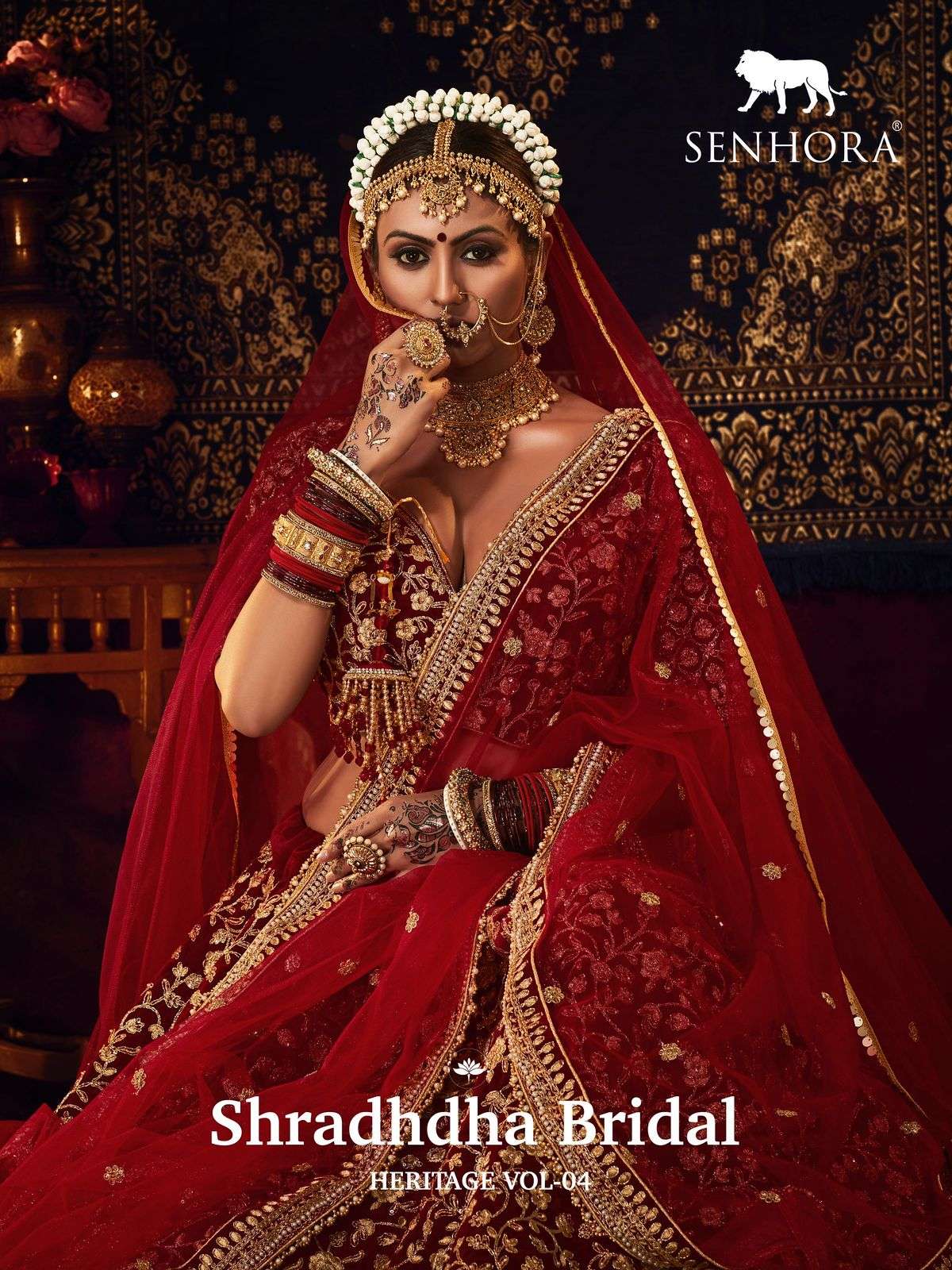 SHRADDHA BRIDAL HERITAGE VOL-4 BY SENHORA 2010 TO 2012 SERIES BRIDAL NET LEHENGAS
