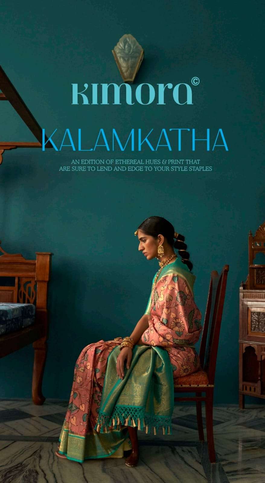 KALAMKATHA BY KIMORA 2046 TO 2050 SERIES SOFT TUSSAR SILK PRINT SAREES