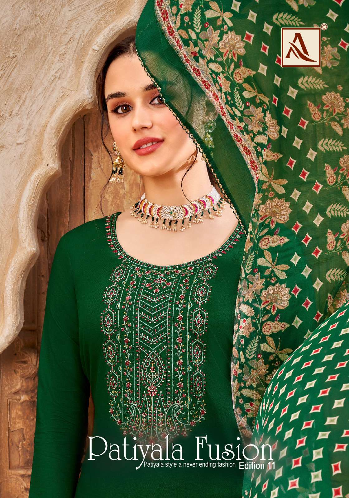 PATIYALA FUSION VOL-11 BY ALOK SUIT 1206-001 TO 1206-008 SERIES VISCOSE RAYON BANDHANI PRINT DRESSES