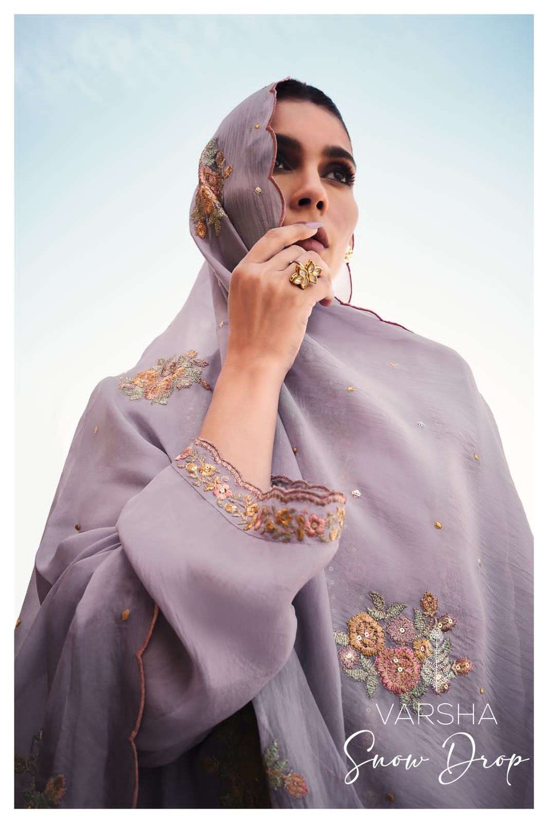 SNOW DROP BY VARSHA 01 TO 04 SERIES PURE ORGANZA EMBROIDERY WORK DRESSES