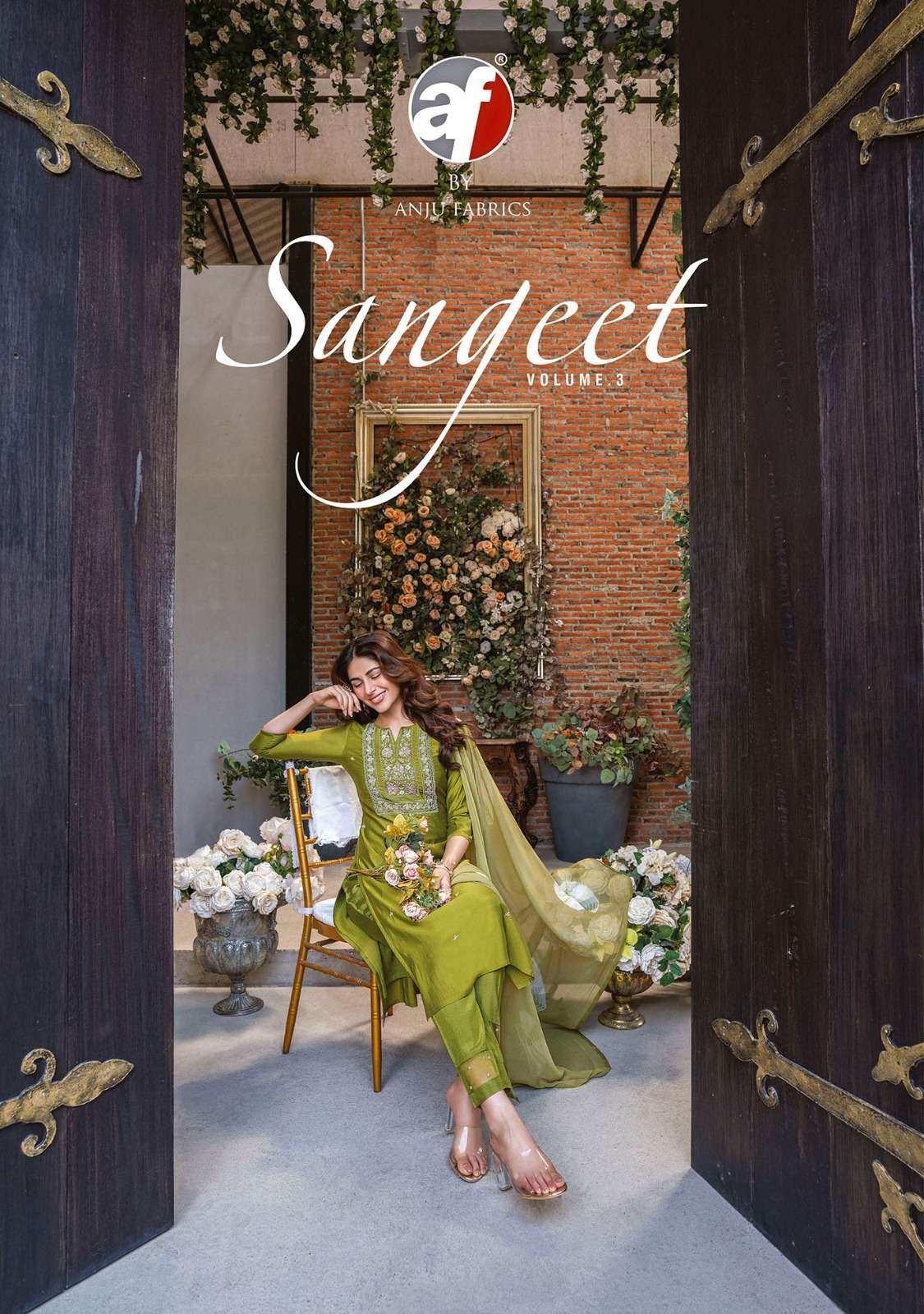 SANGEET VOL-3 BY ANJU FABRICS 2881 TO 2886 SERIES VISCOSE MODAL HAND WORK STITCHED DRESSES