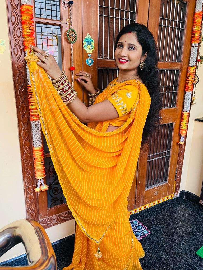 SHIVANYA BY AQSAWHOLESALE GEORGETTE BANDHANI PRINT WORK SAREES