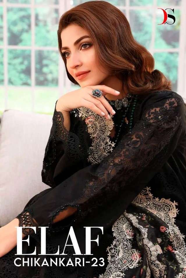 ELAF CHIKANKARI-23 BY DEEPSY SUITS 3141 TO 3146 SERIES PURE COTTON WORK PAKISTANI DRESSES