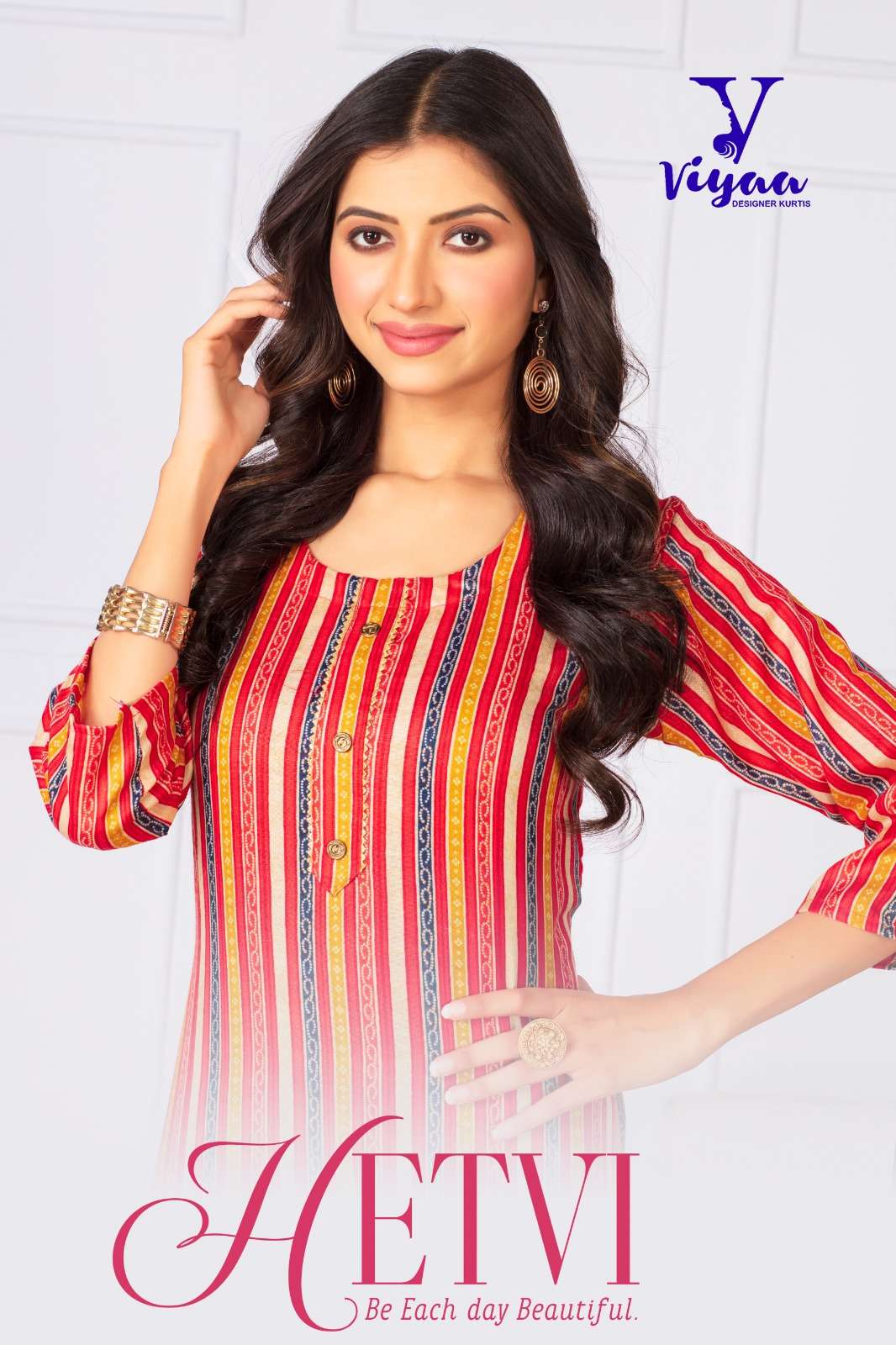 HETVI BY VIYAA DESIGNER 101 TO 105 SERIES RAYON FOIL PRINT KURTIS