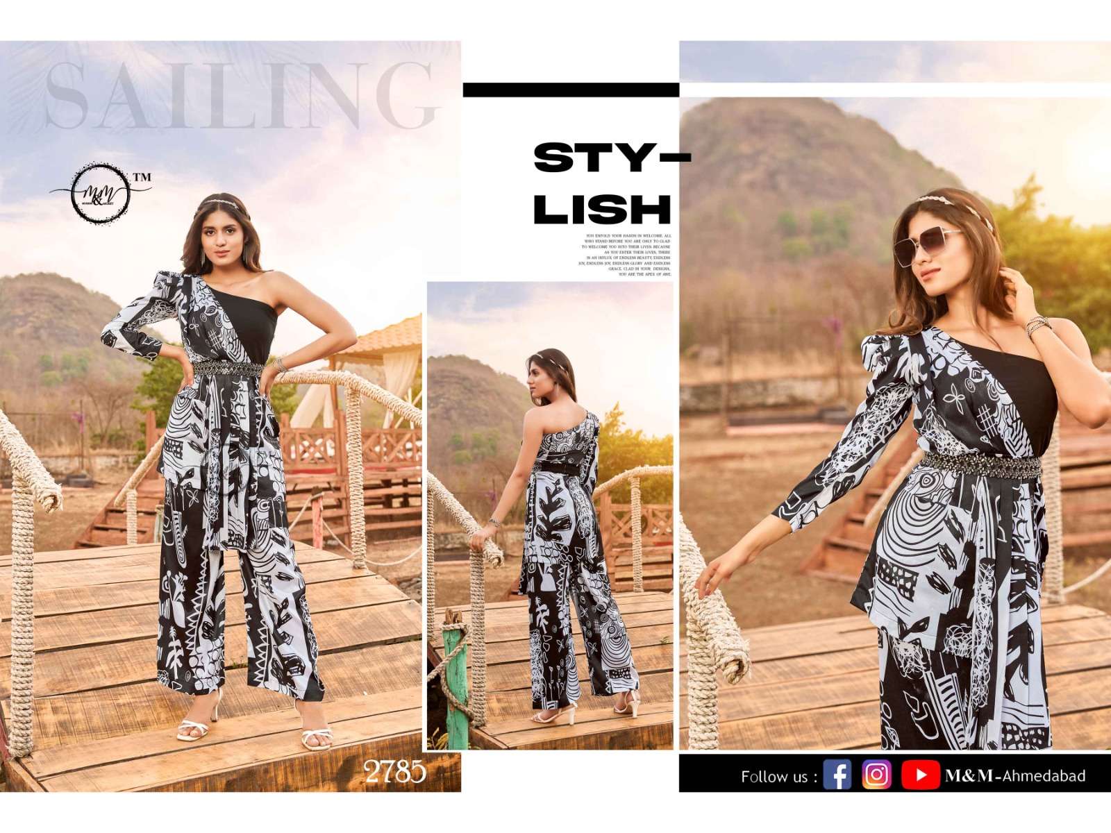 M&M 2785 HIT DESIGN BY M&M IMPORTED FABRIC PRINT WORK TUNIC