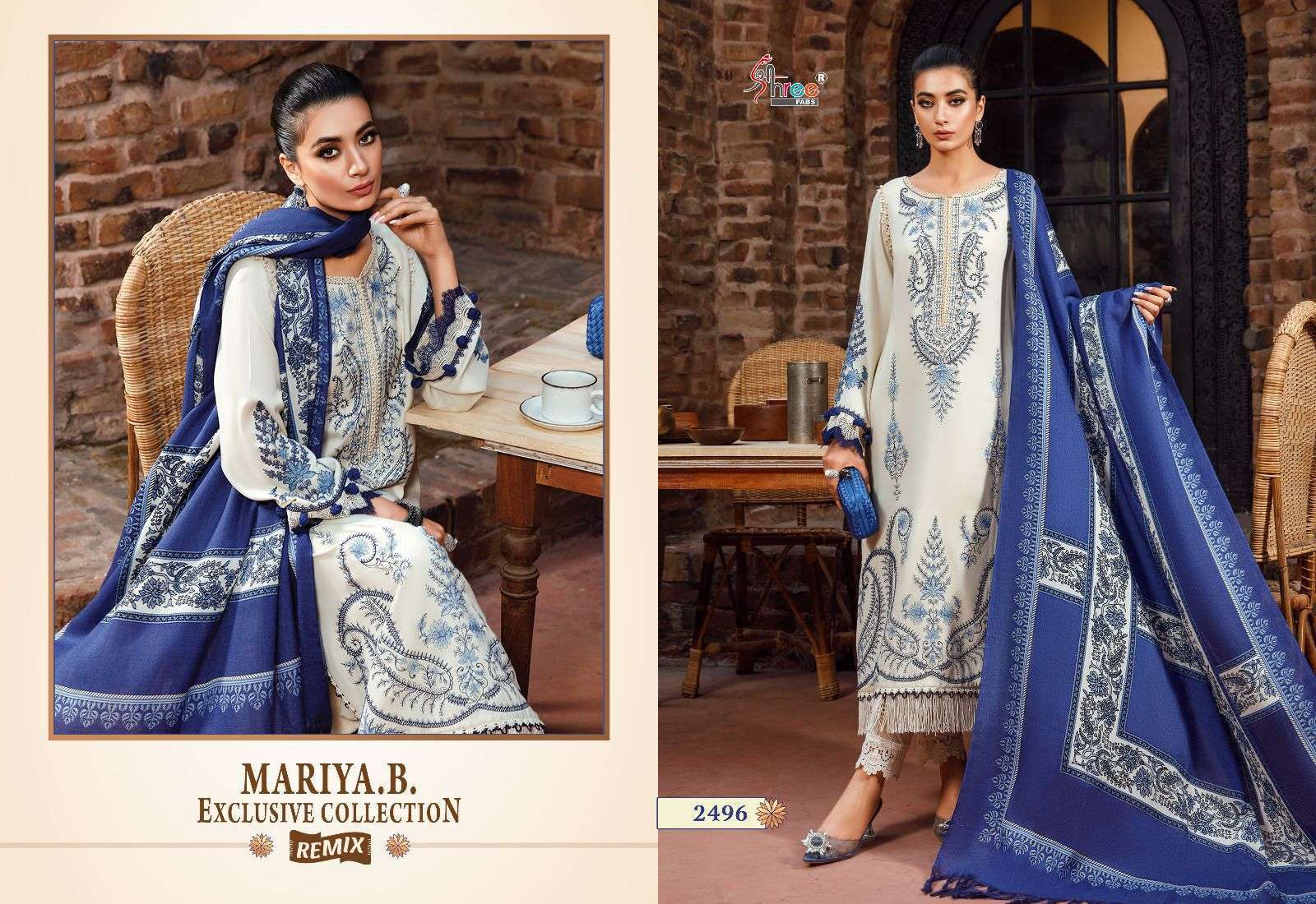 MARIYA B 2496 HIT DESIGN BY SHREE FABS RAYON COTTON EMBRODIERY PAKISTANI DRESS