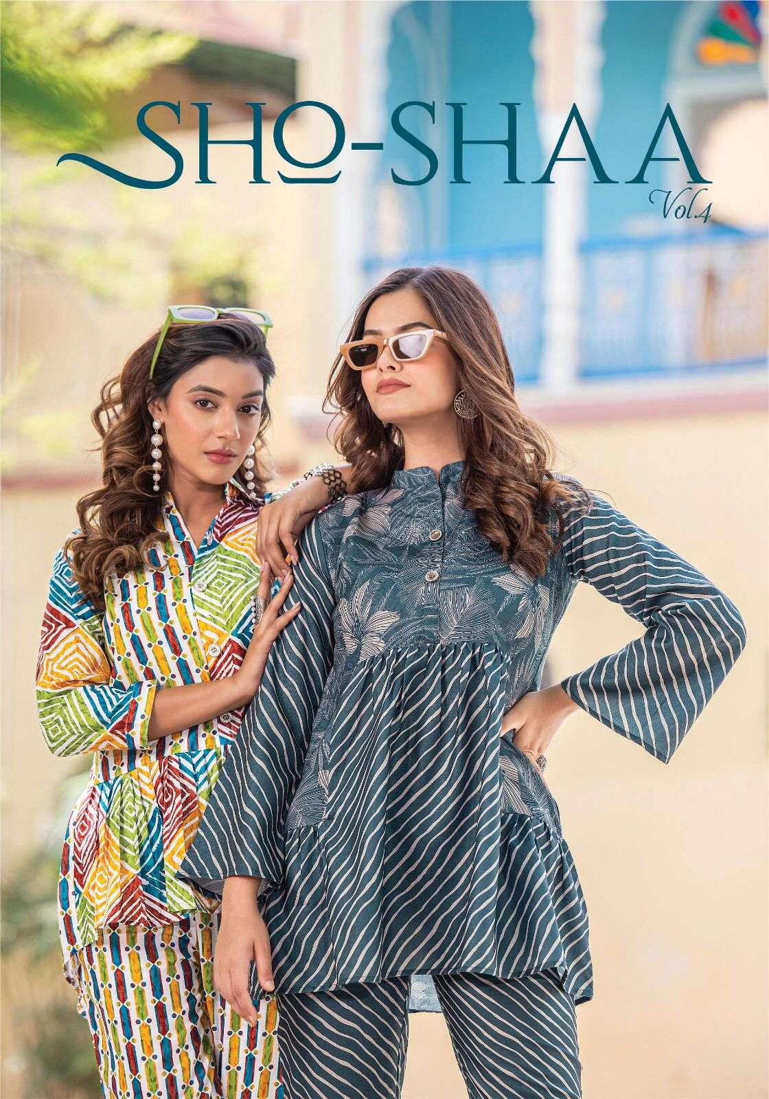 SHO-SHAA VOL-4 BY AQSAWHOLESALE 401 TO 407 SERIES COTTON FANCY PRINT CORD-SET
