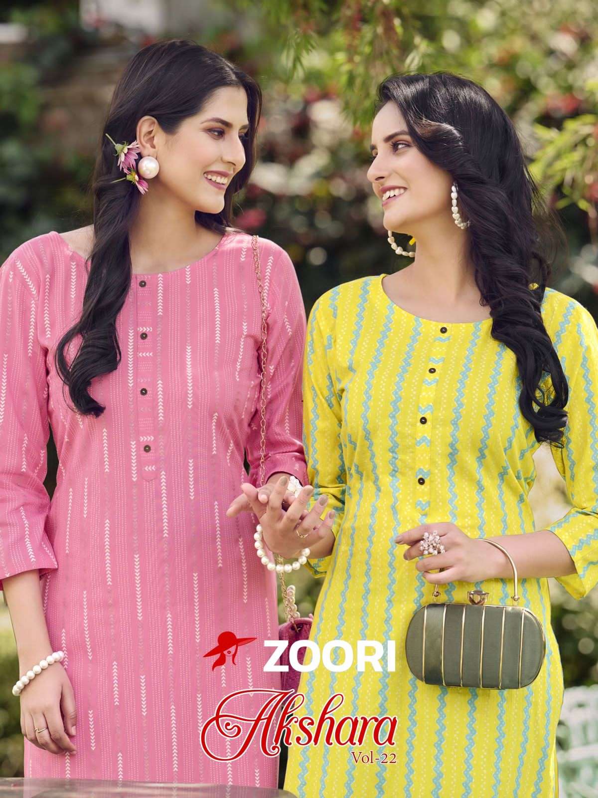 ZOORI AKSHARA VOL-22 BY AQSAWHOLESALE 1129 TO 1133 SERIES RAYON PRINT KURTIS