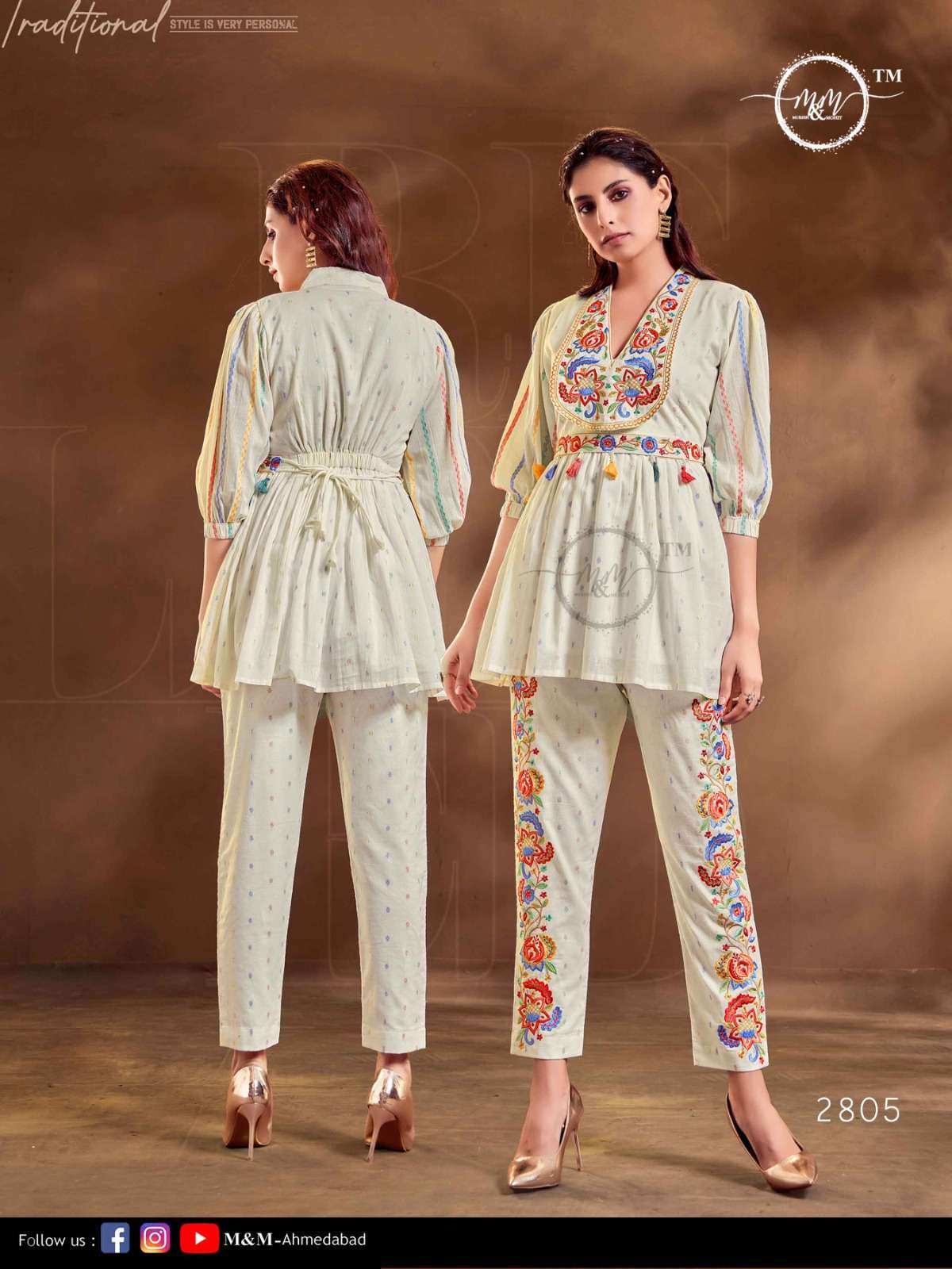M AND M 2805 HIT DESIGN BY M AND M HEAVY COTTON JACQUARD WORK CORD SETS