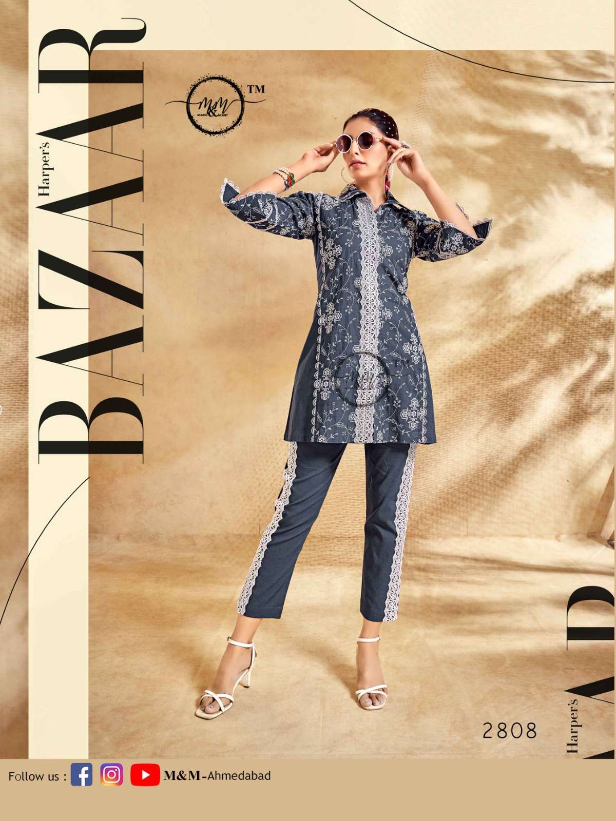 M&M 2808 HIT DESIGN BY M&M PURE COTTON CHIKEN WORK TOP AND PANT