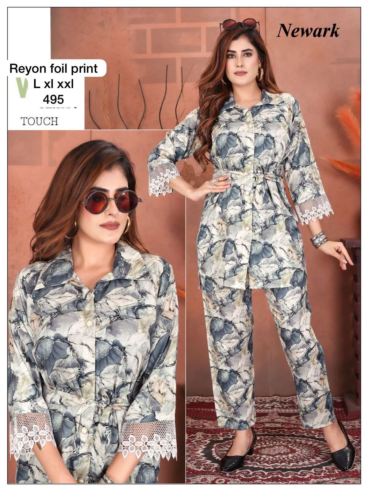 TRENDY VOL-3 BY AQSAWHOLESALE RAYON PRINT WORK FANCY CORD SETS