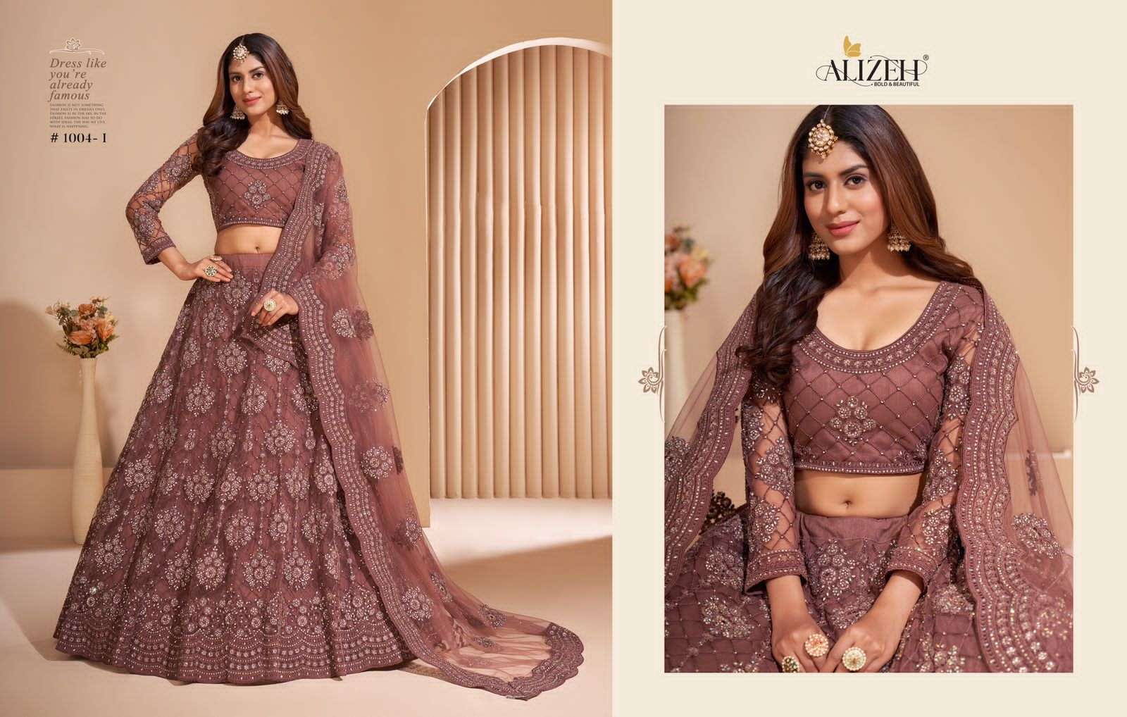 BRIDAL HERITAGE 1004-I BY ALIZEH BUTTERFLY NET HEAVY WORK BRIDAL LEHENGA