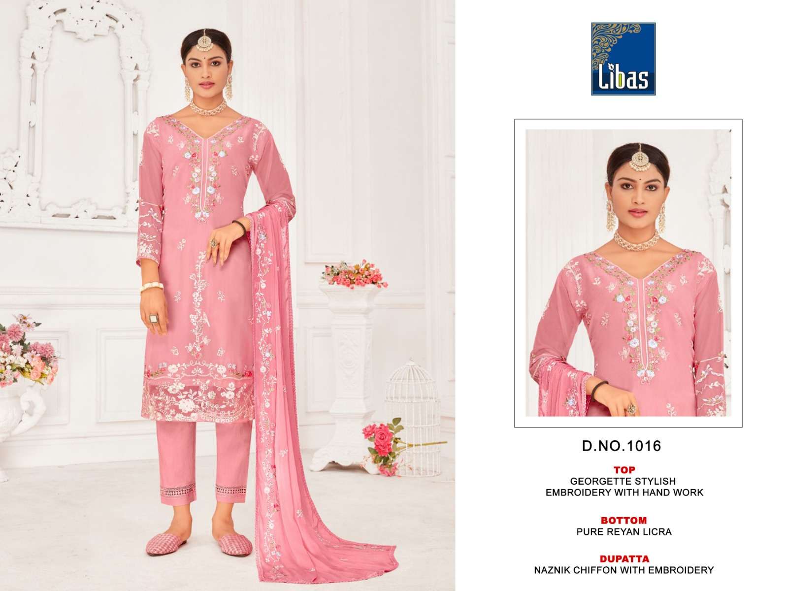 LIBAS 1016 HIT DESIGN BY LIBAS FAUX GEORGETTE EMBRODIERY PAKISTANI READYMADE DRESS