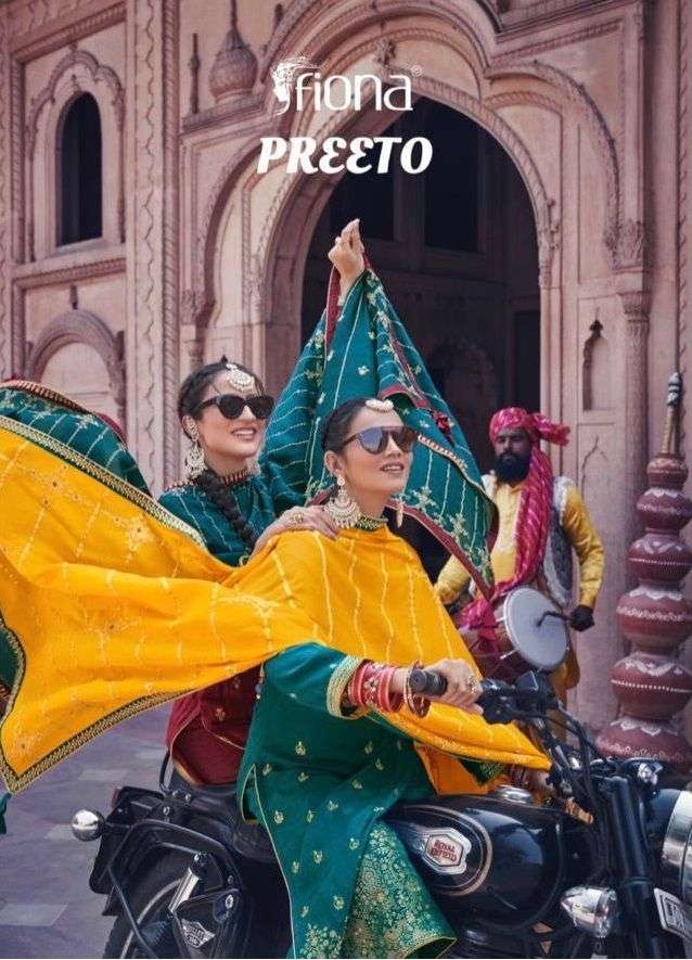 PREETO BY FIONA 26071 TO 26076 SERIES PURE SILK JACQAURD WORK DRESSES