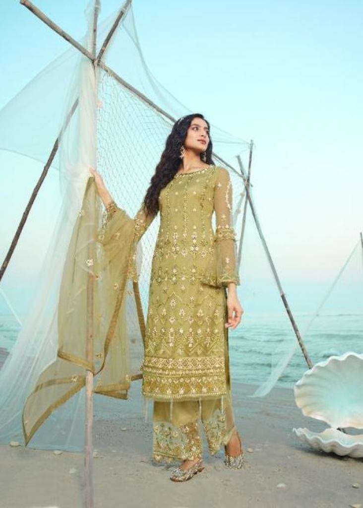 QIANA BY GLOSSY 1620 TO 1627 SERIES NET HEAVY EMBROIDERY WORK DRESSES