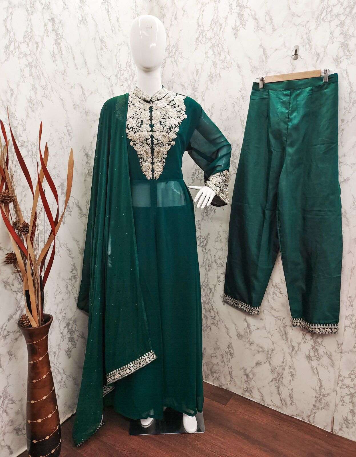 5246-A TO 5246-D SERIES BY AQSAWHOLESALE GEORGETTE EMBROIDERY WORK READYMADE DRESSES