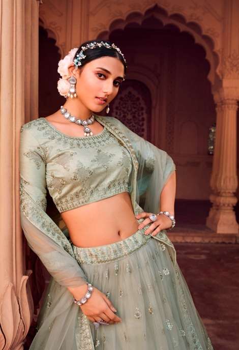 AAHVAN VOL-2 BY AAHVAN DESIGNS 1101 TO 1103 SERIES NET HEAVY WORK BRIDAL LEHENGAS