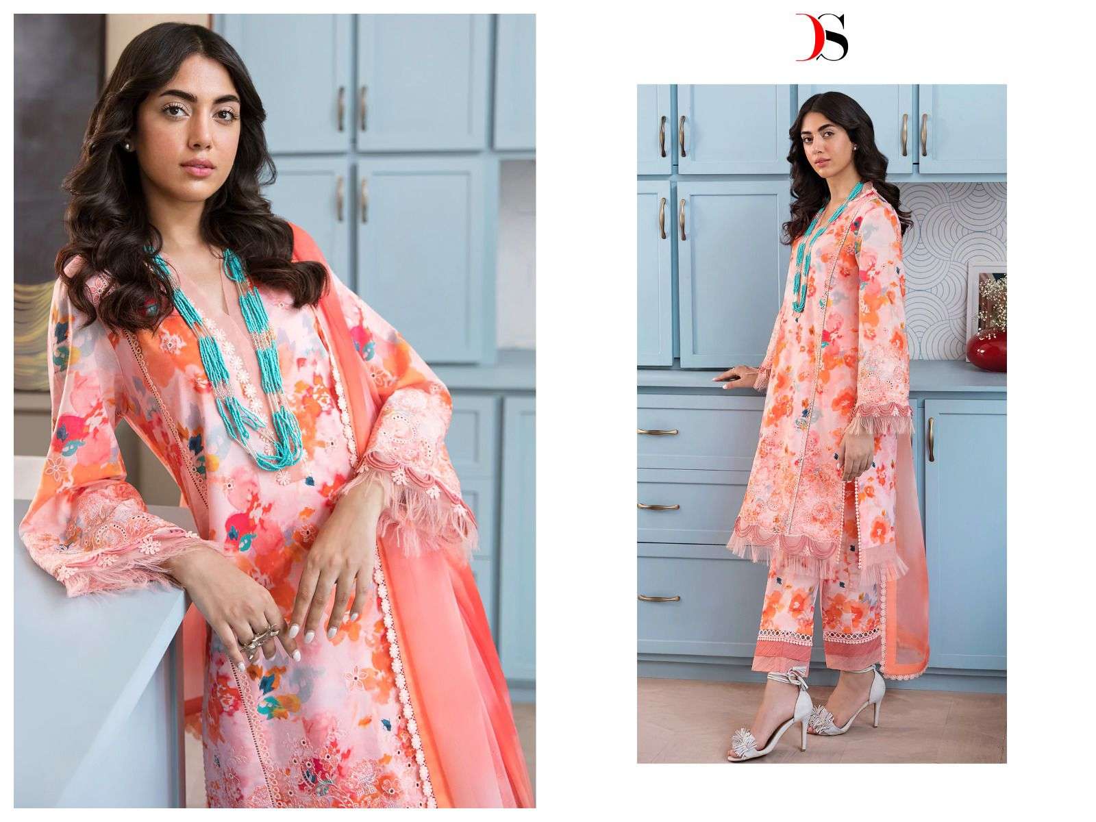 AFROZEH 3104 HIT DESIGN BY DEEPSY SUITS COTTON PRINT WORK PAKISTANI DRESS
