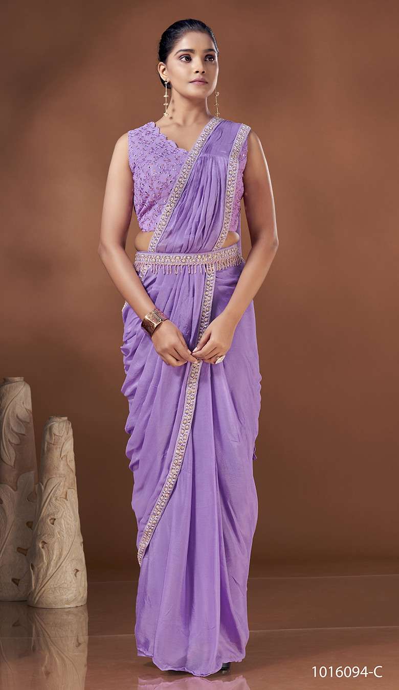 AT-16094 NX BY AMOHA TRENDZ 16094-A AND 16094-C SERIES CHINON WORK READYMADE SAREES