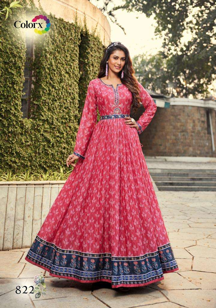 COLORX GOWNS VOL-2 BY AQSAWHOLESALE HEAVY CHINON WORK GOWNS