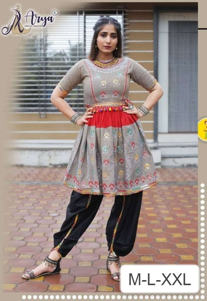 DHOLNA BY ARYA DRESS MAKER COTTON THREAD MIRROR WORK KEDIYA & DHOTIS