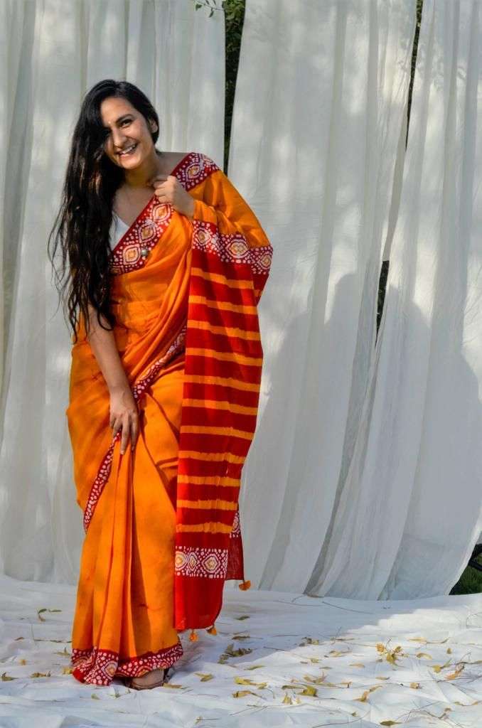 NT-336 BY AQSAWHOLESALE PURE MULMUL COTTON SILK PRINT SAREE