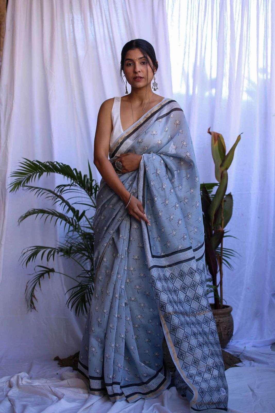NT-501 BY AQSAWHOLESALE PURE MULMUL COTTON SILK PRINT CASUAL SAREE