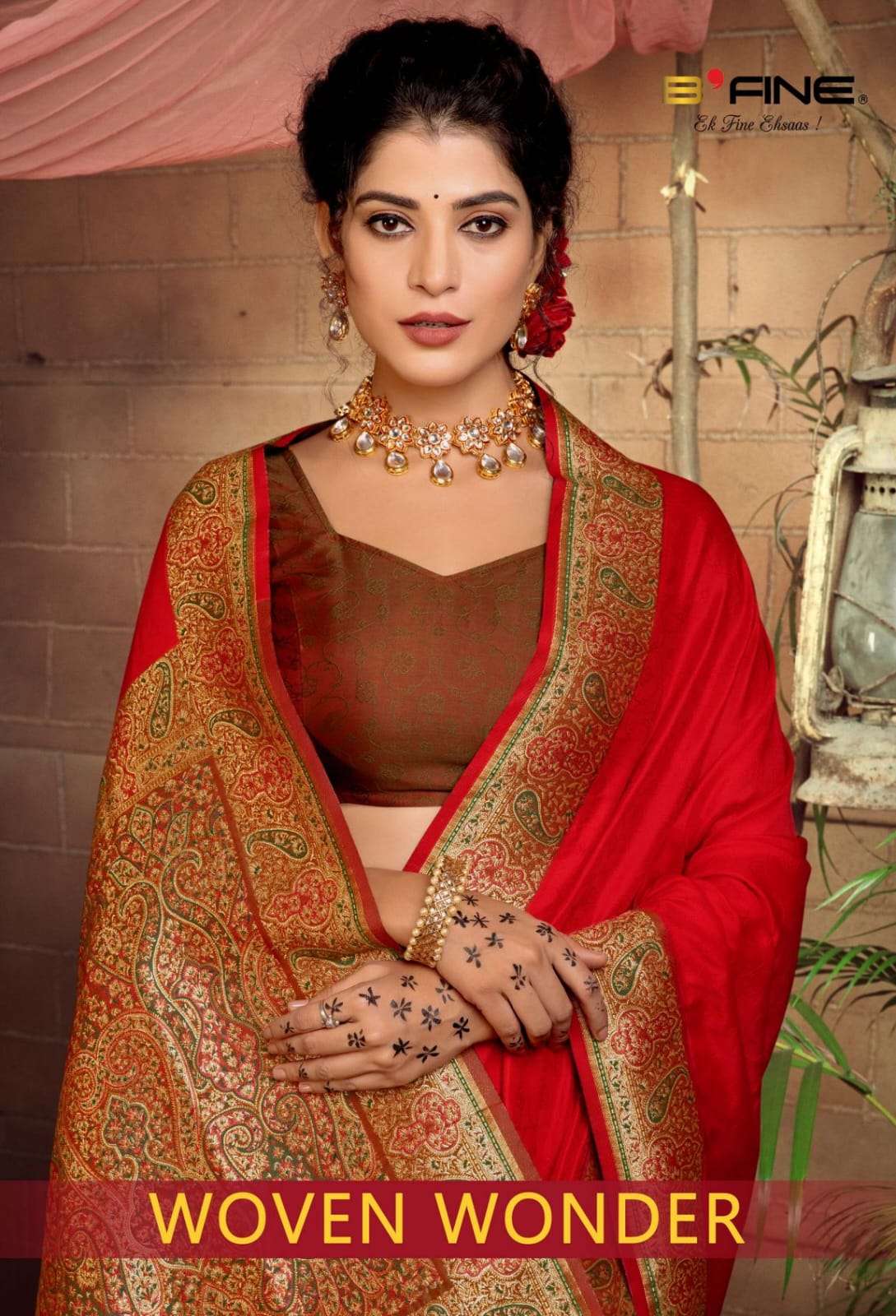 WOVEN WONDER BY B-FINE 595-A TO 595-F SERIES SILK PRINT WORK SAREES