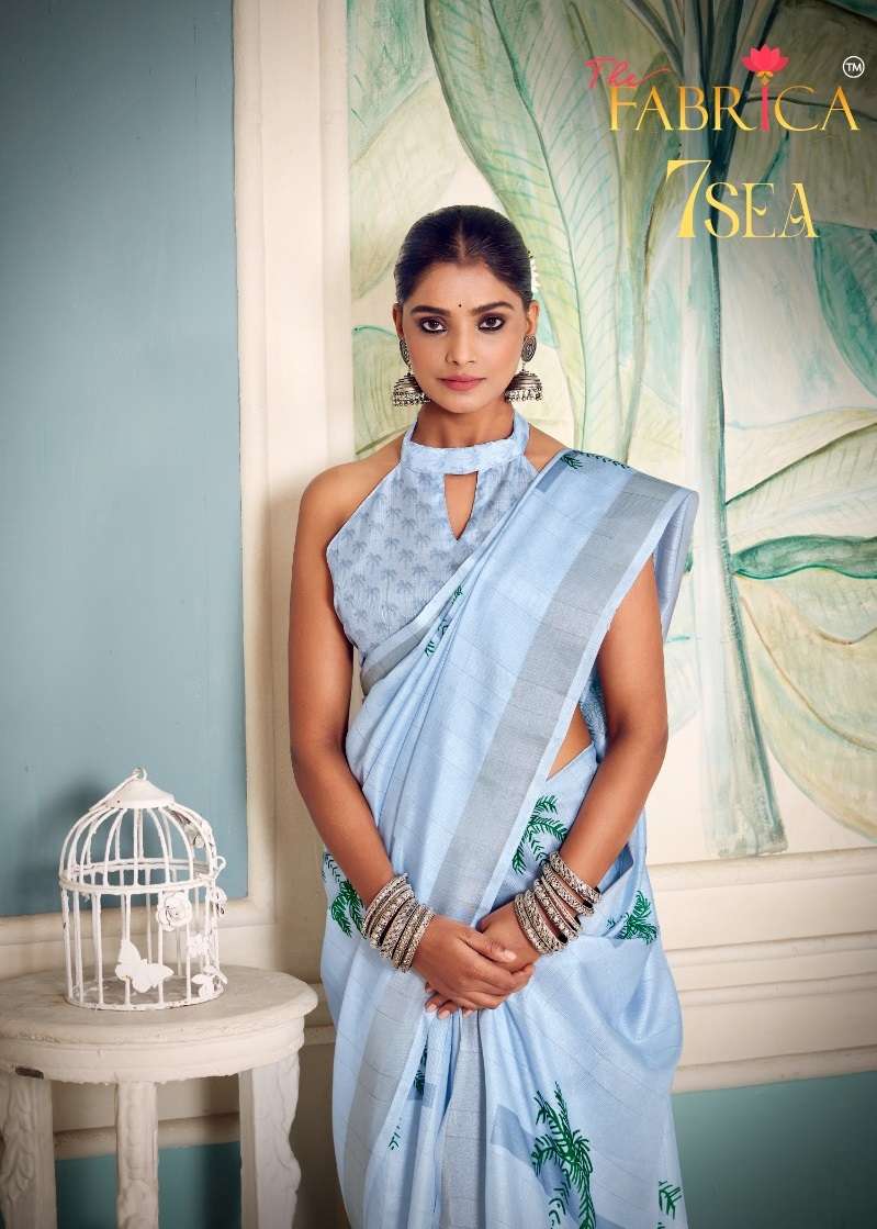 7 SEA BY THE FABRICA 41001 TO 41010 SERIES SOFT COTTON JACQUARD WORK SAREES