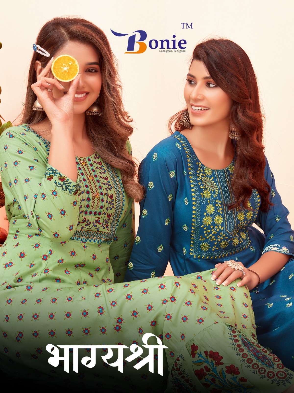 BHAGYASHREE BY BONIE 1001 TO 1006 SERIES RAYON PRINT WORK ANARKALI KURTIS