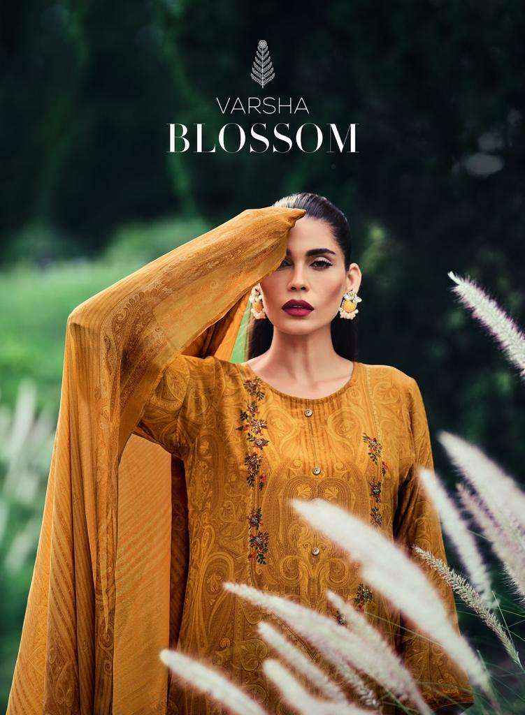 BLOSSOM BY VARSHA 01 TO 07 SERIES MUSLIN SILK EMBROIDERY WORK DRESSES