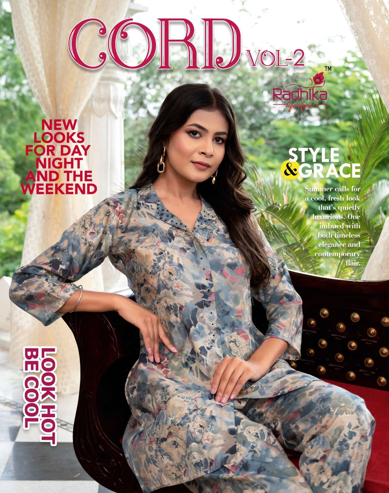 CORD VOL-2 BY RADHIKA LIFESTYLE 2001 TO 2006 SERIES MUSLIN PRINT WORK CO-ORD SET