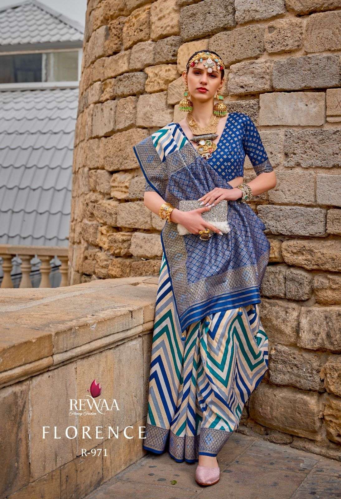 FLORENCE BY REWAA 965 TO 976 SERIES HEAVY DESIGNER SILK FESTIVE WEAR SAREES