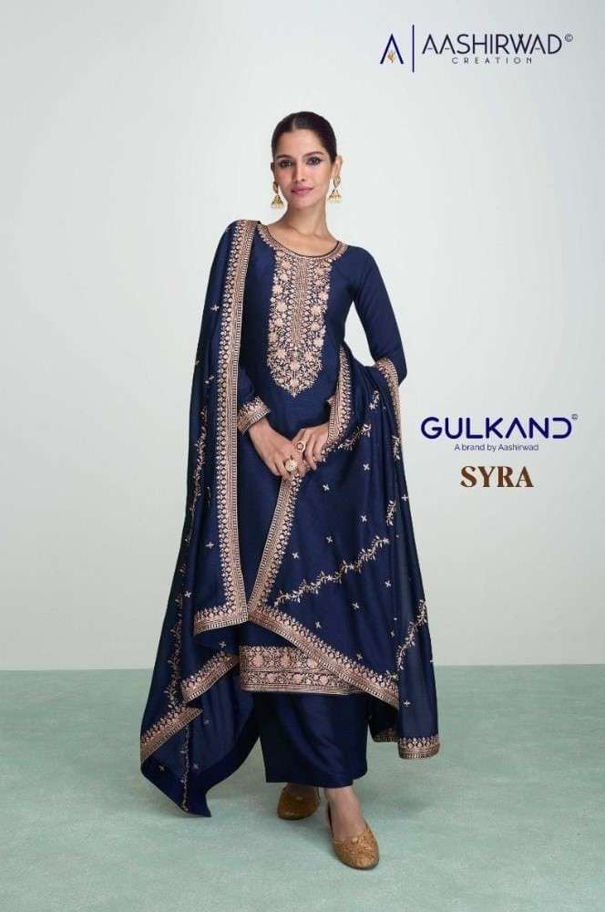 GULAND SYRA BY AASHIRWAD 9680 TO 9684 SERIES PREMIUM SILK WORK DRESSES