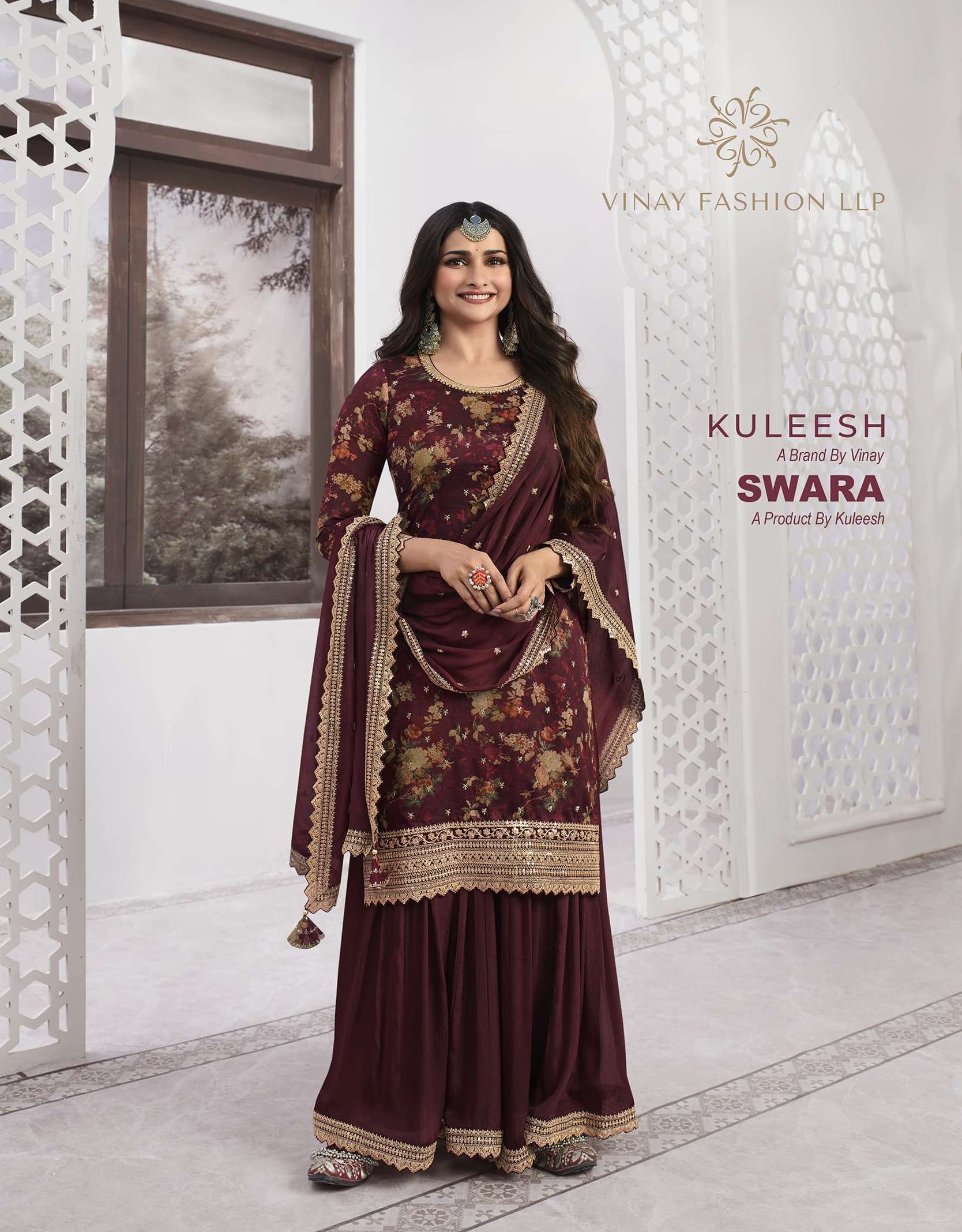 KULEESH SWARA BY VINAY FASHION 65581 TO 65586 SERIES SILK GEORGETTE WORK DRESSES