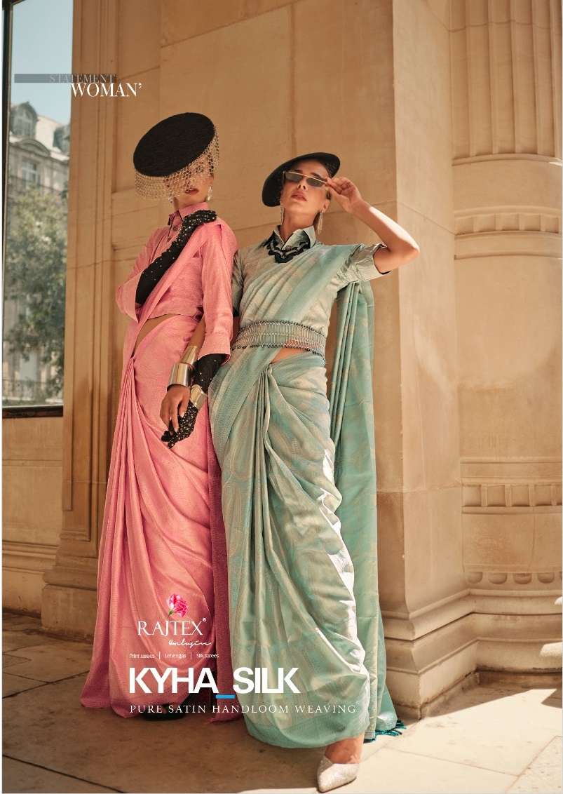 KYHA SILK BY RAJTEX 336001 TO 336006 SERIES SATIN SILK PRINT WORK SAREES