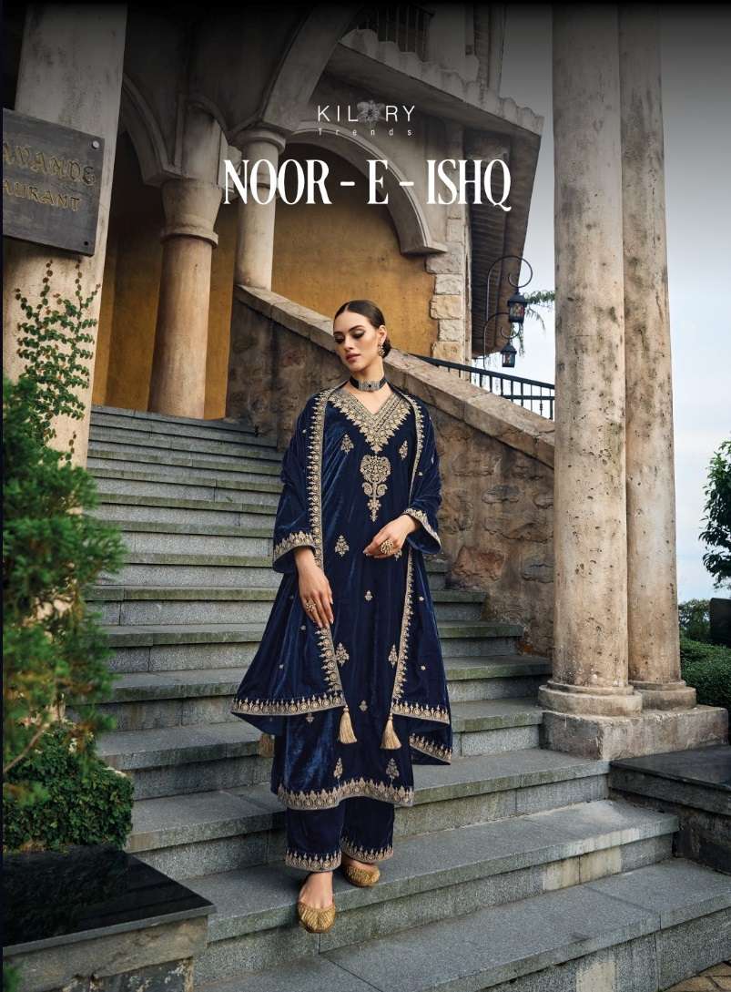 NOOR-E-ISHQ BY KILORY TRENDZ 691 TO 696 SERIES VELVET HEAVY WORK DRESSES