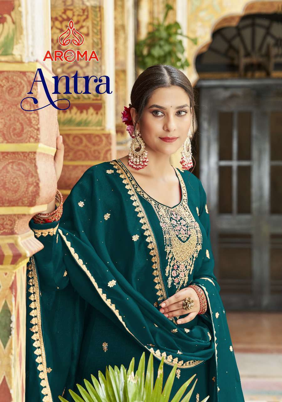 AROMA ANTRA BY SARA TRENDZ 1751 TO 1754 SERIES SILK EMBROIDERY WORK DRESSES