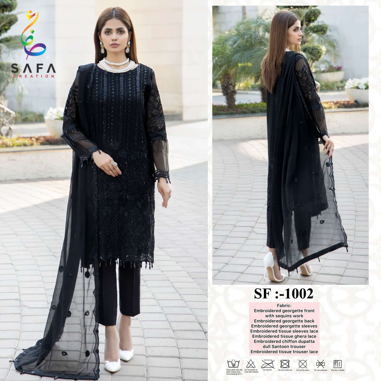 SF-1002 HIT DESIGN BY SAFA CREATION HEAVY GEORGETTE WORK PAKISTANI DRESS