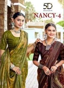 NANCY VOL-4 BY 5D DESIGNER 5011 TO 5018 SERIES COTTON JARI WORK SAREES