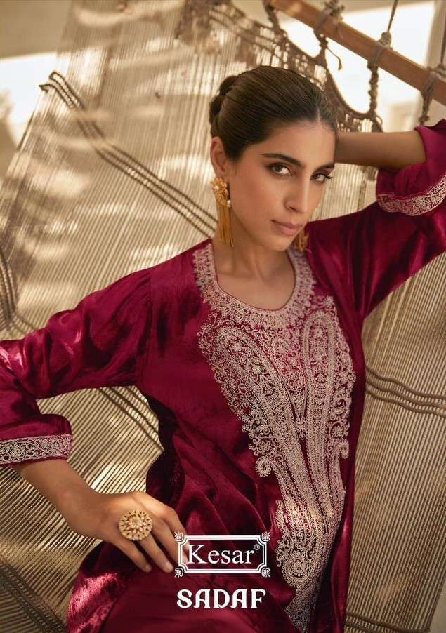 SADAF BY KESAR 96001 TO 96004 SERIES VISCOSE VELVET EMBROIDERY WINTER WEAR DRESSES