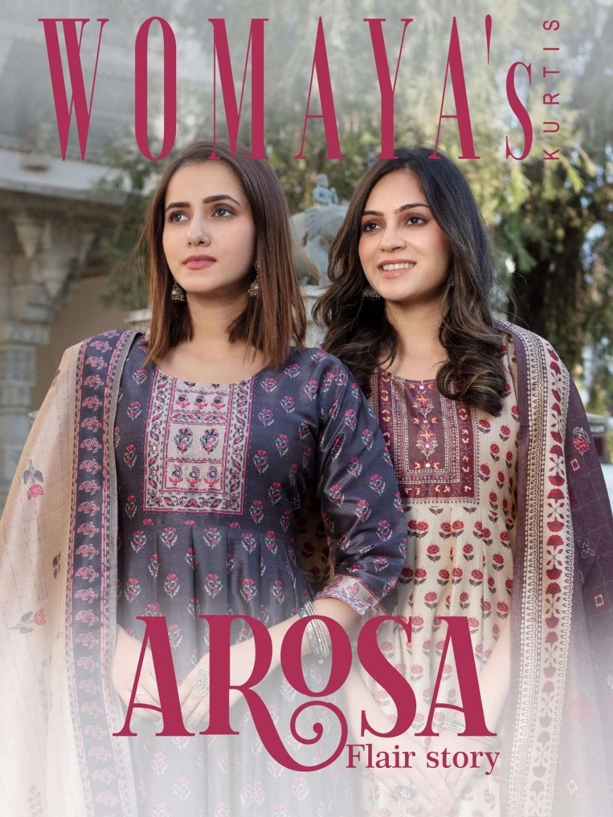AROSA FLAIR STORY BY WOMAYA 10001 TO 10010 SERIES HEAVY SILK GOWN & DUPATTAS