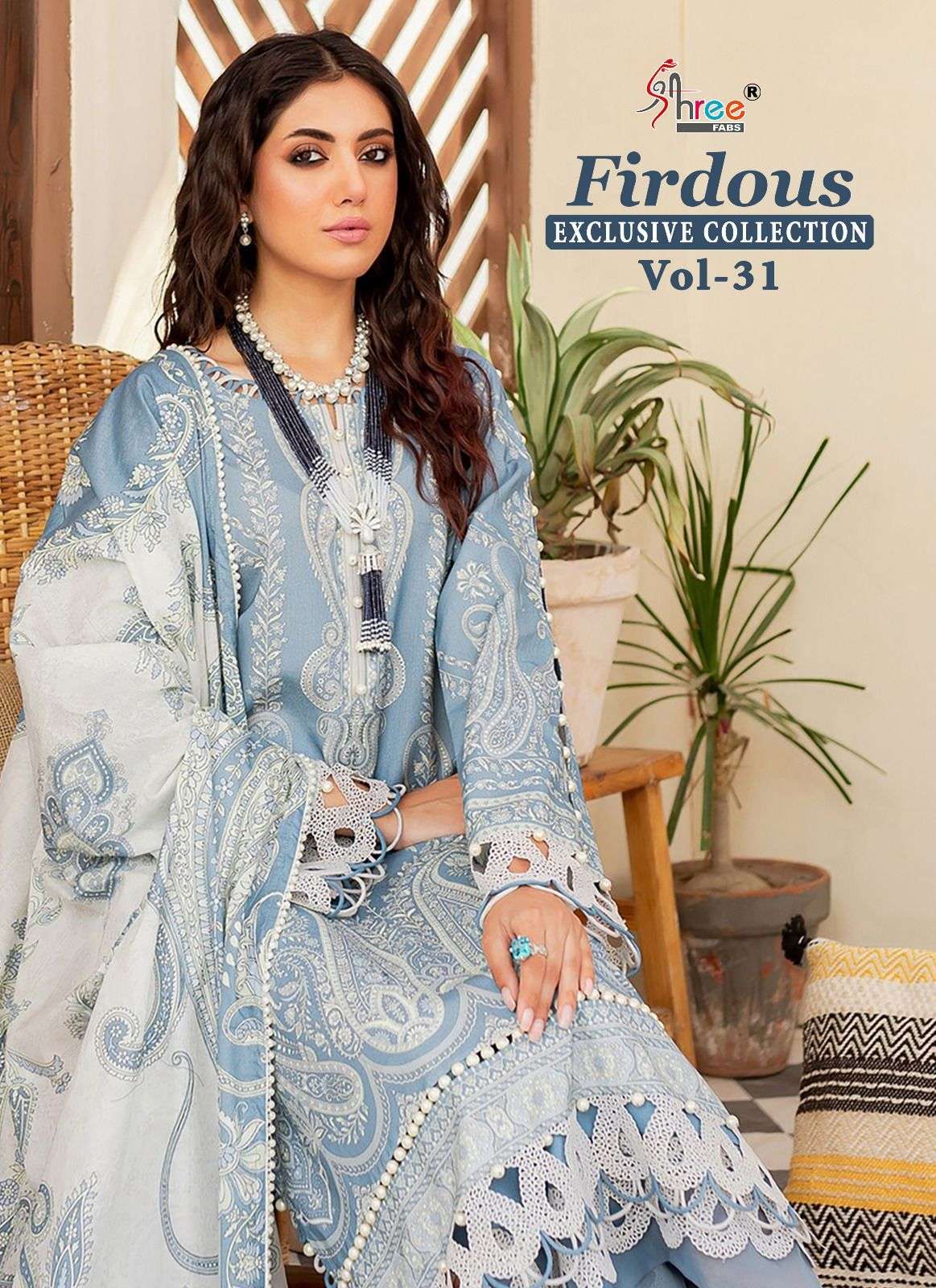 FIRDOUS EXCLUSIVE COLLECTION VOL-31 BY SHREE FABS 3306 TO 3313 SERIES COTTON PAKISTANI DRESSES