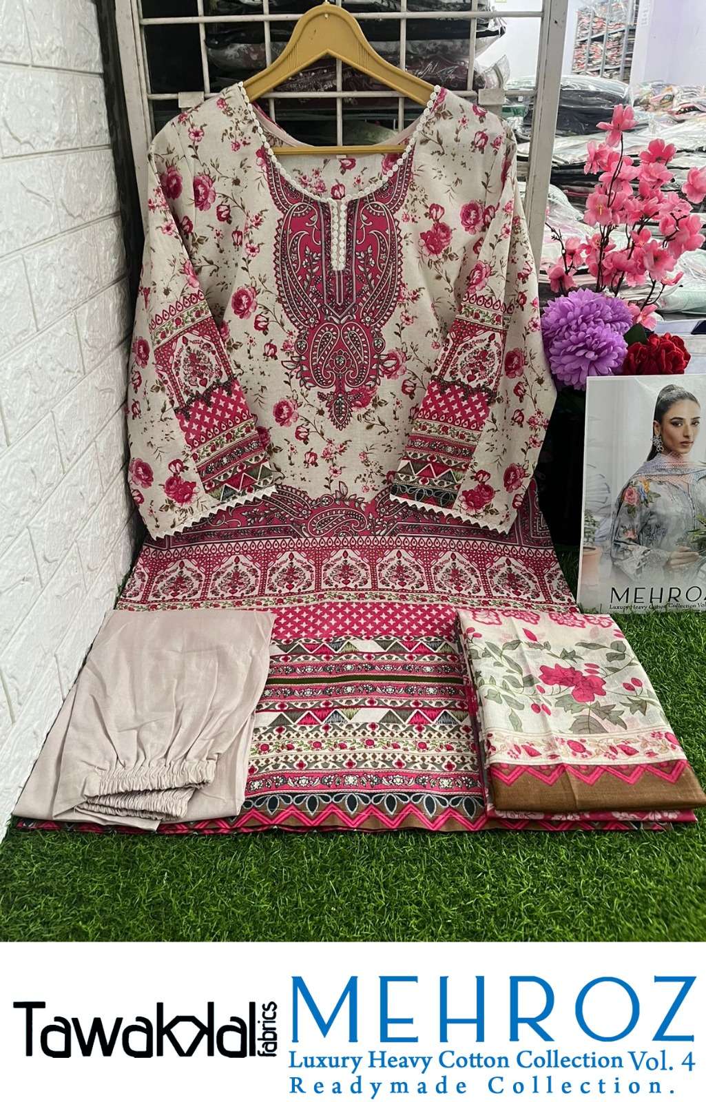 MEHROZ VOL-4 BY TAWAKKAL FABRICS PURE COTTON PRINT READYMADE PAKISTANI DRESSES