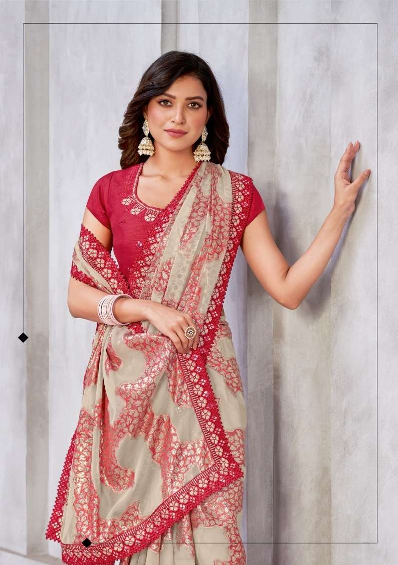 NORITA ZAINA BY MAHOTSAV 43003 TO 43014 SERIES GEORGETTE JACQUARD WORK SAREES