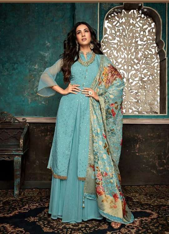 SAZIA NX BY MAISHA 7402 TO 7407 SERIES PURE SILK ZARI PRINT WORK DRESSES