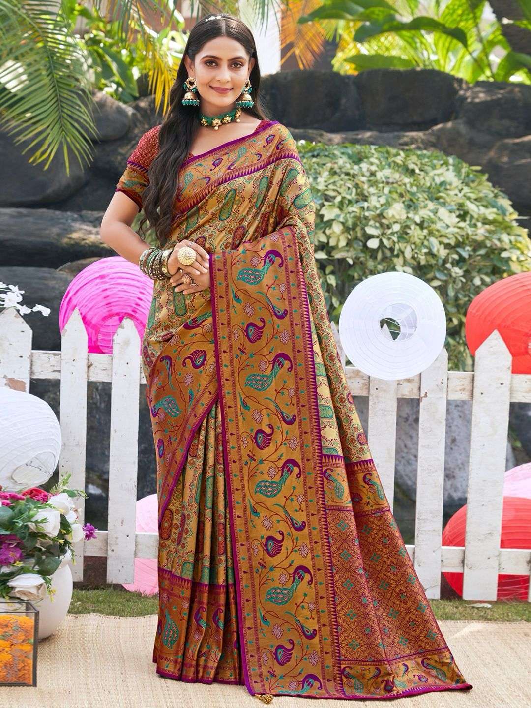 VAIBHAVI SILK VOL-4 BY SANGAM PRINTS 1001 TO 1004 SERIES KANJIVARAM SILK FESTIVE SAREES