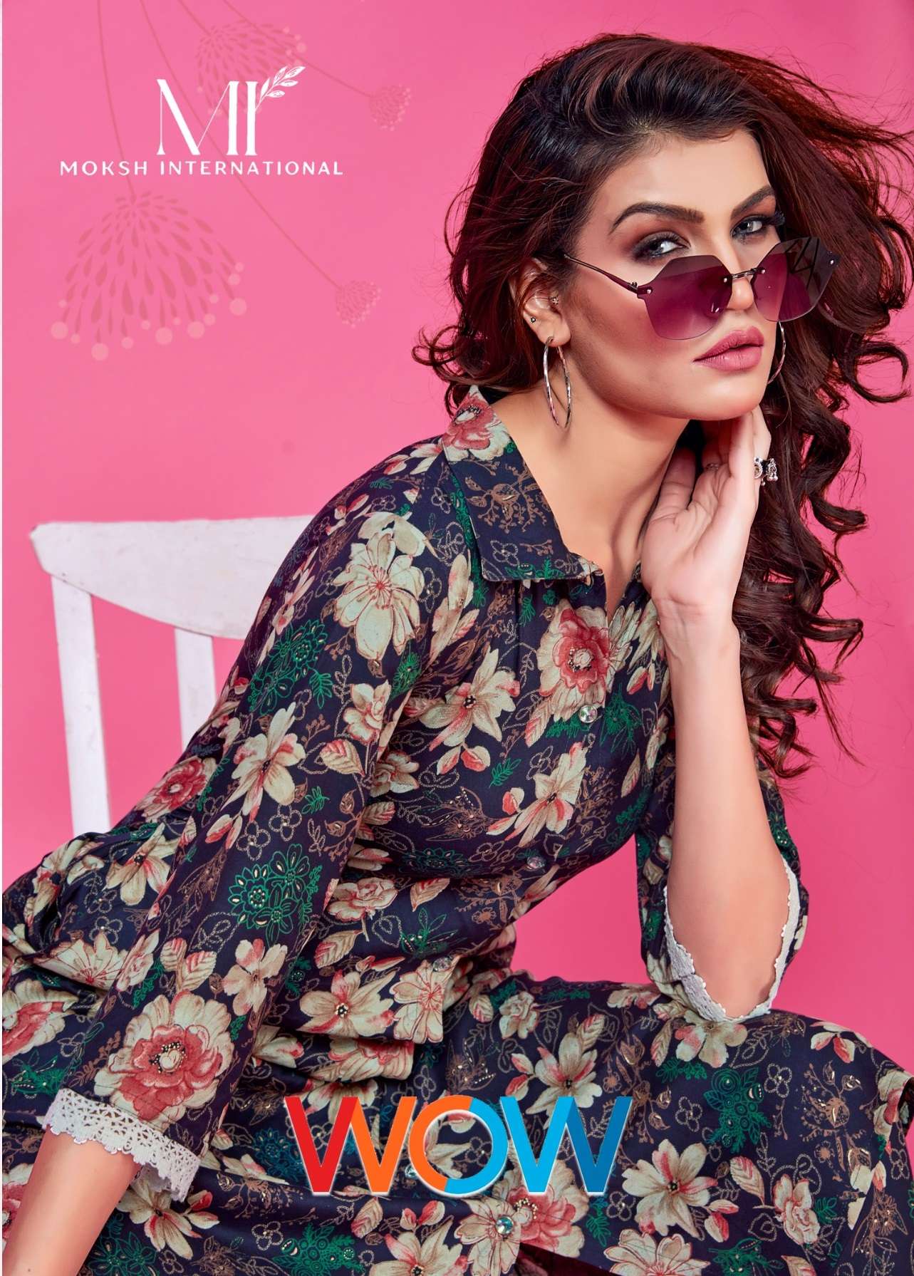WOW BY MOKSH INTERNATIONAL 811 TO 815 SERIES RAYON PRINT WORK KURTI & PANTS