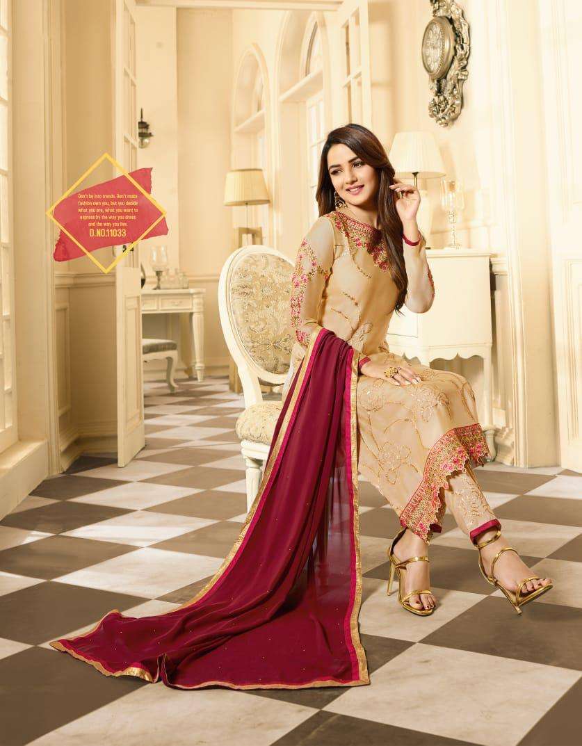 AMIRAH VOL-19 BY AMIRAH 11031 TO 11036 SERIES SATIN GEORGETTE HEAVY WORK DRESSES