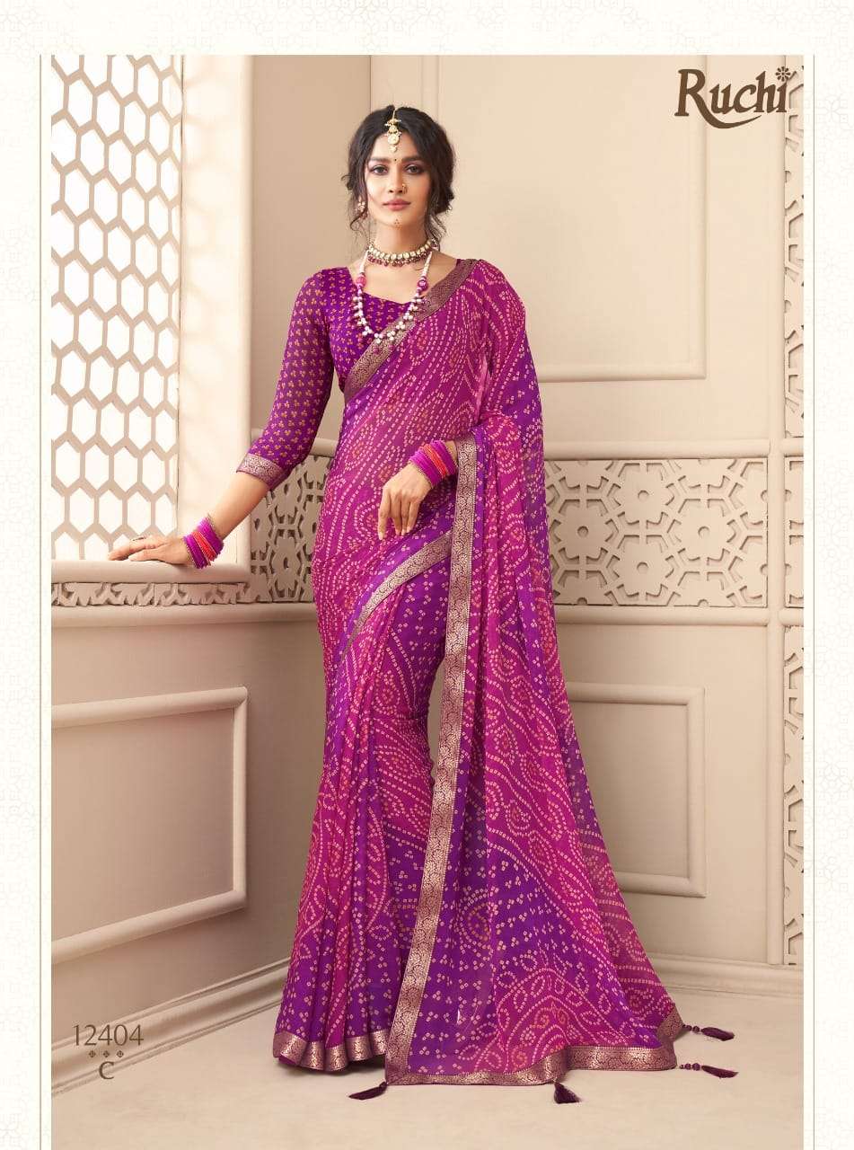 JALPARI VOL-2 BY RUCHI 12403 TO 12405 SERIES CHIFFON PRINT ZARI WORK CASUAL SAREES